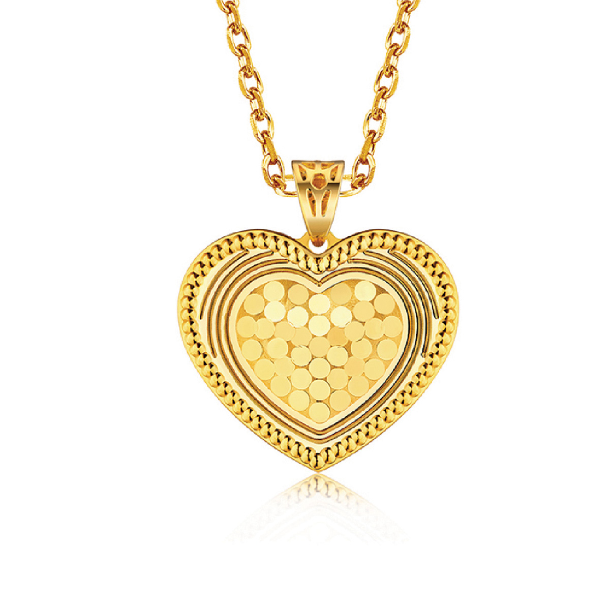 六福珠寶黃金吊墜 - "終身閃耀"心形990黃金吊墜