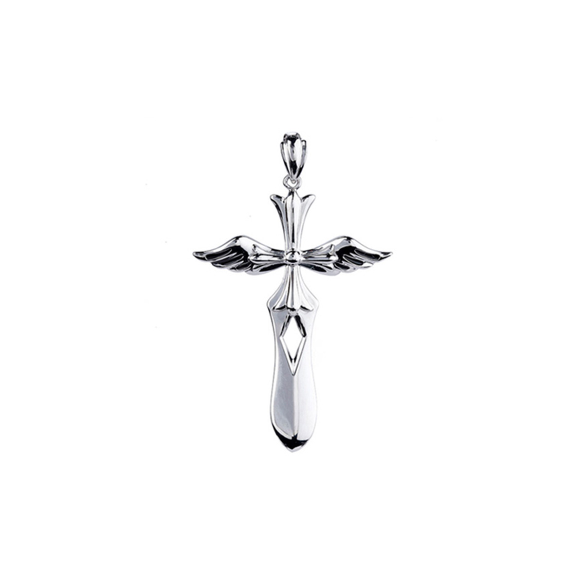 六福珠寶鉑金吊墜 - "羽翼十字架"950鉑金吊墜