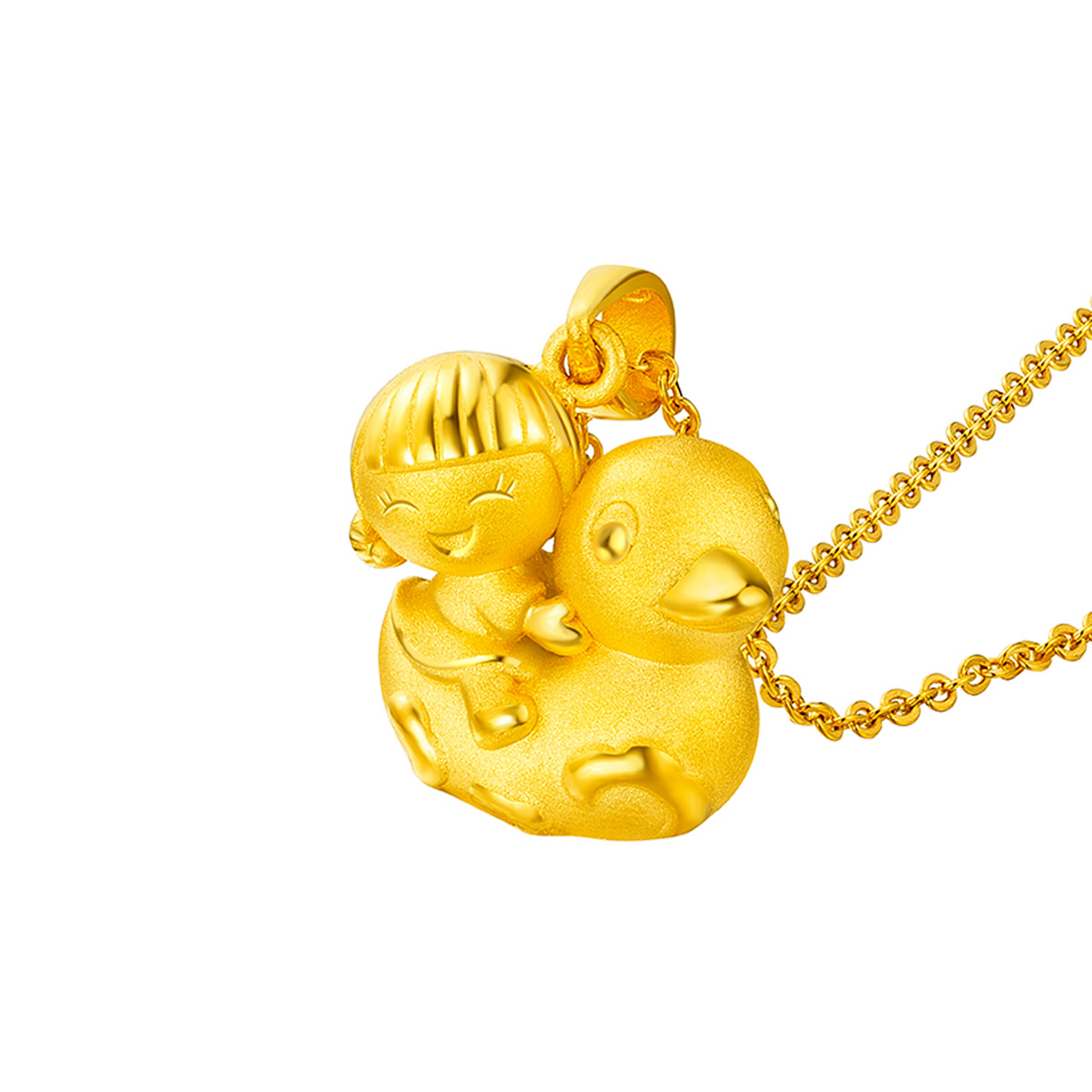 六福珠寶黃金吊墜 - "婷婷鴨仔"999足金吊墜