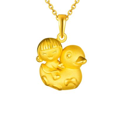 六福珠寶黃金吊墜 - "婷婷鴨仔"999足金吊墜