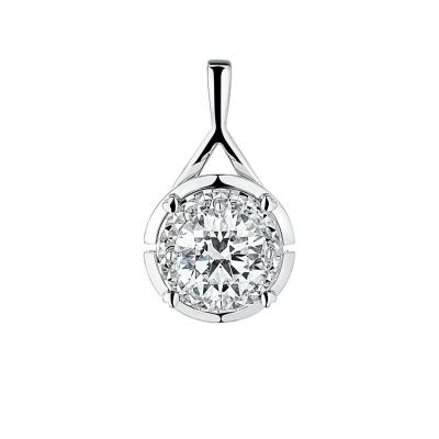 六福珠寶18K金吊墜 - "閃耀之愛"18K(白色)鑽石吊墜