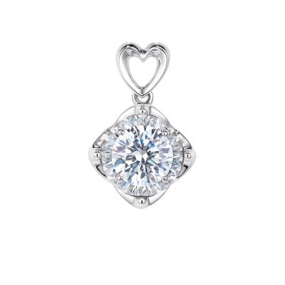 六福珠寶undefined - "愛的星空"18K金(白色)鑽石吊墜(放閃車花工藝)