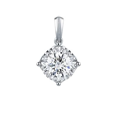 六福珠寶18K金吊墜 - "愛很美-香港小姐"18K金(白色)鑽石吊墜