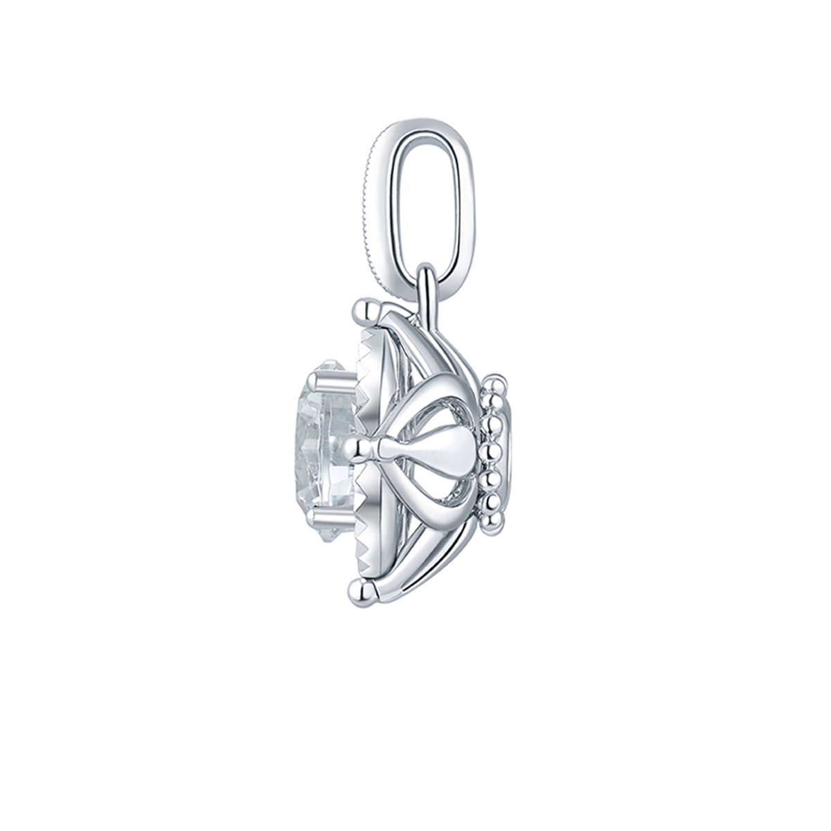 六福珠寶18K金吊墜 - "愛很美-香港小姐"18K金(白色)鑽石吊墜