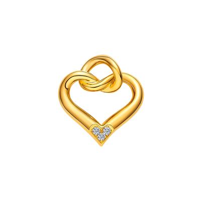六福珠寶黃金吊墜 - "知心"990黃金鑽石吊墜