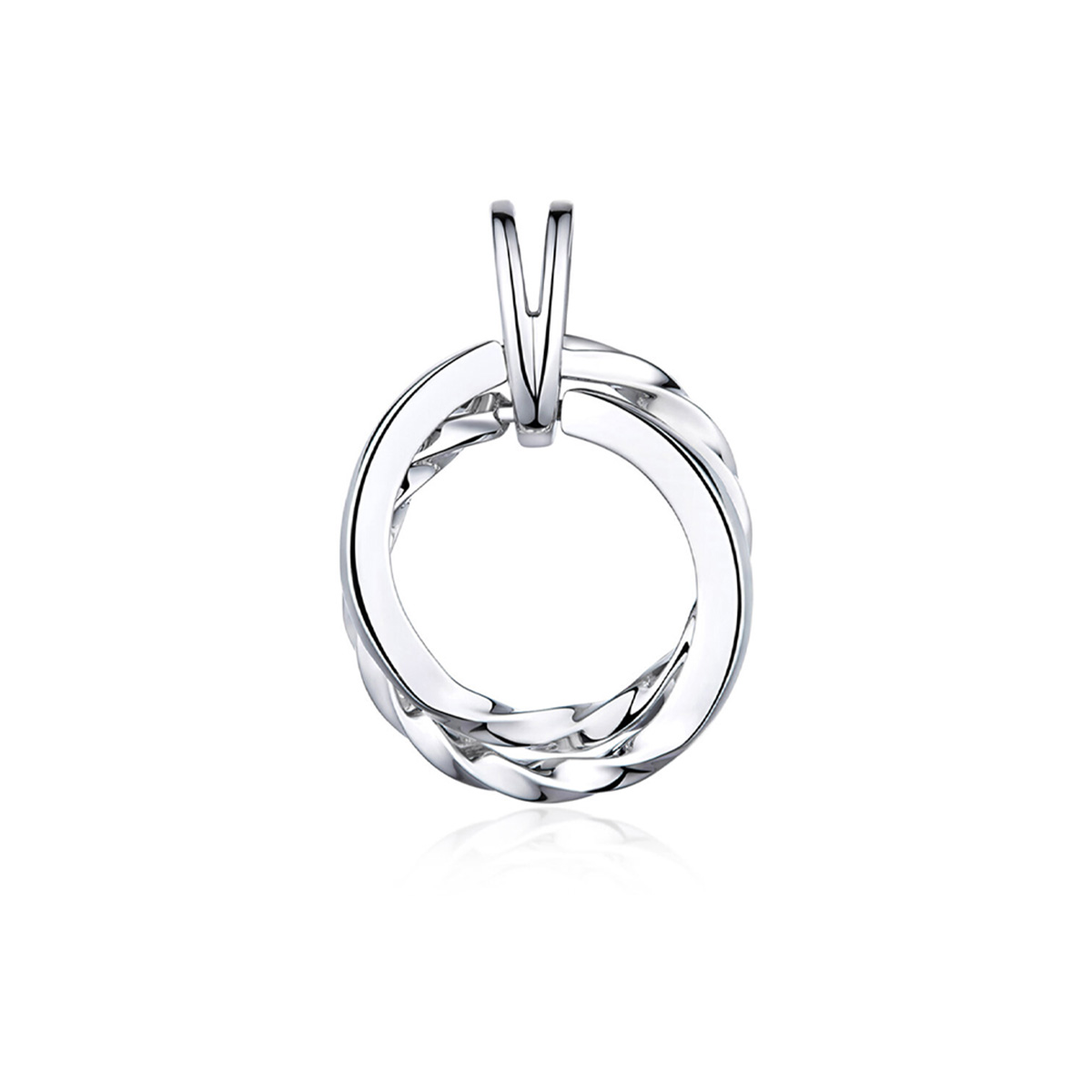 六福珠寶鉑金吊墜 - "時光雙環"950鉑金吊墜