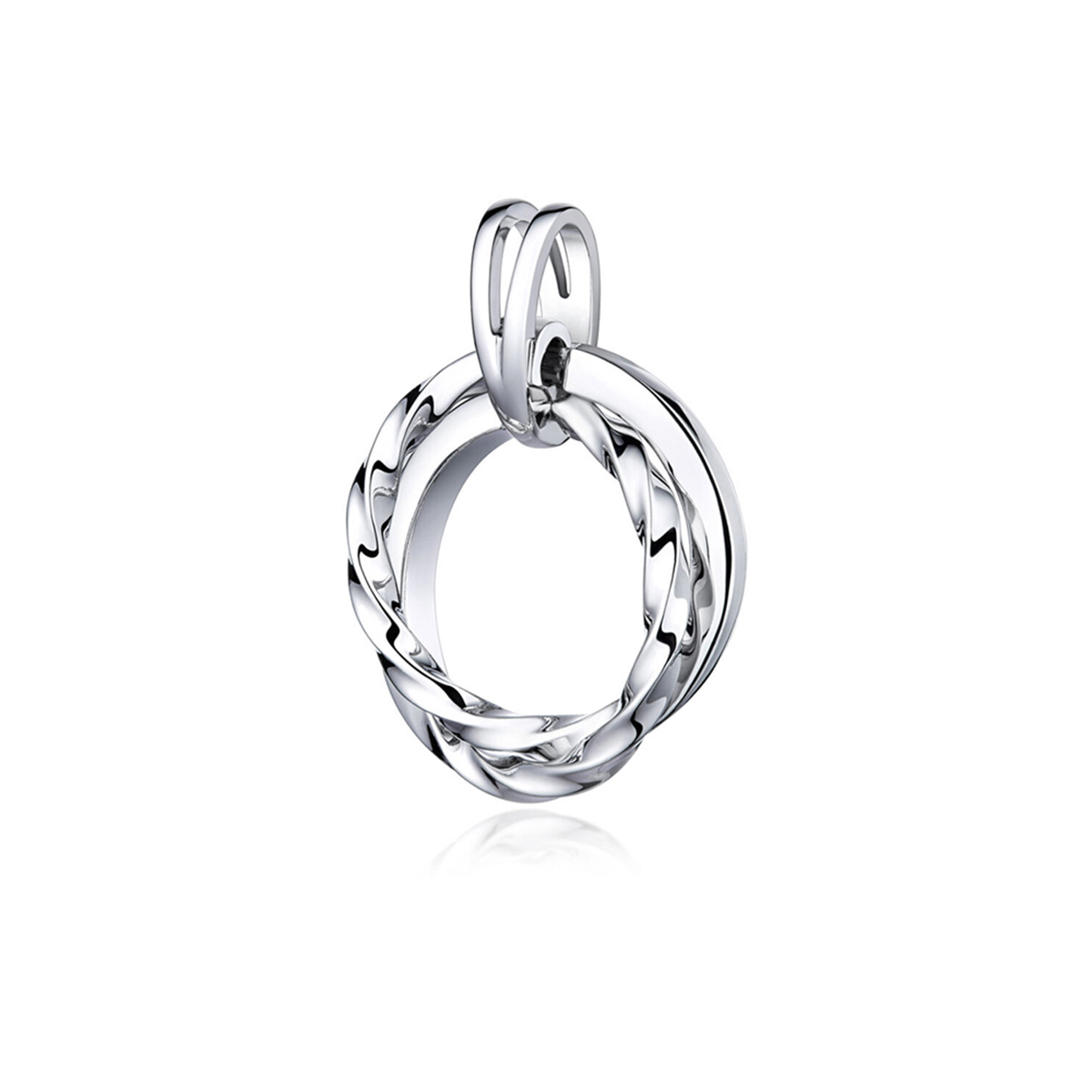 六福珠寶鉑金吊墜 - "時光雙環"950鉑金吊墜