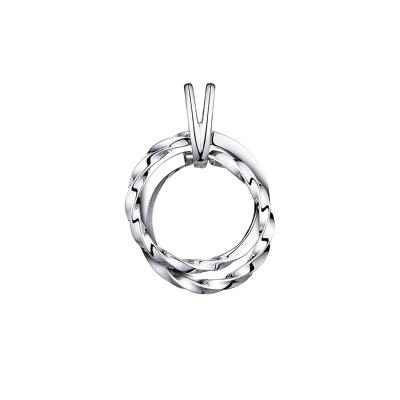 六福珠寶鉑金吊墜 - "時光雙環"950鉑金吊墜