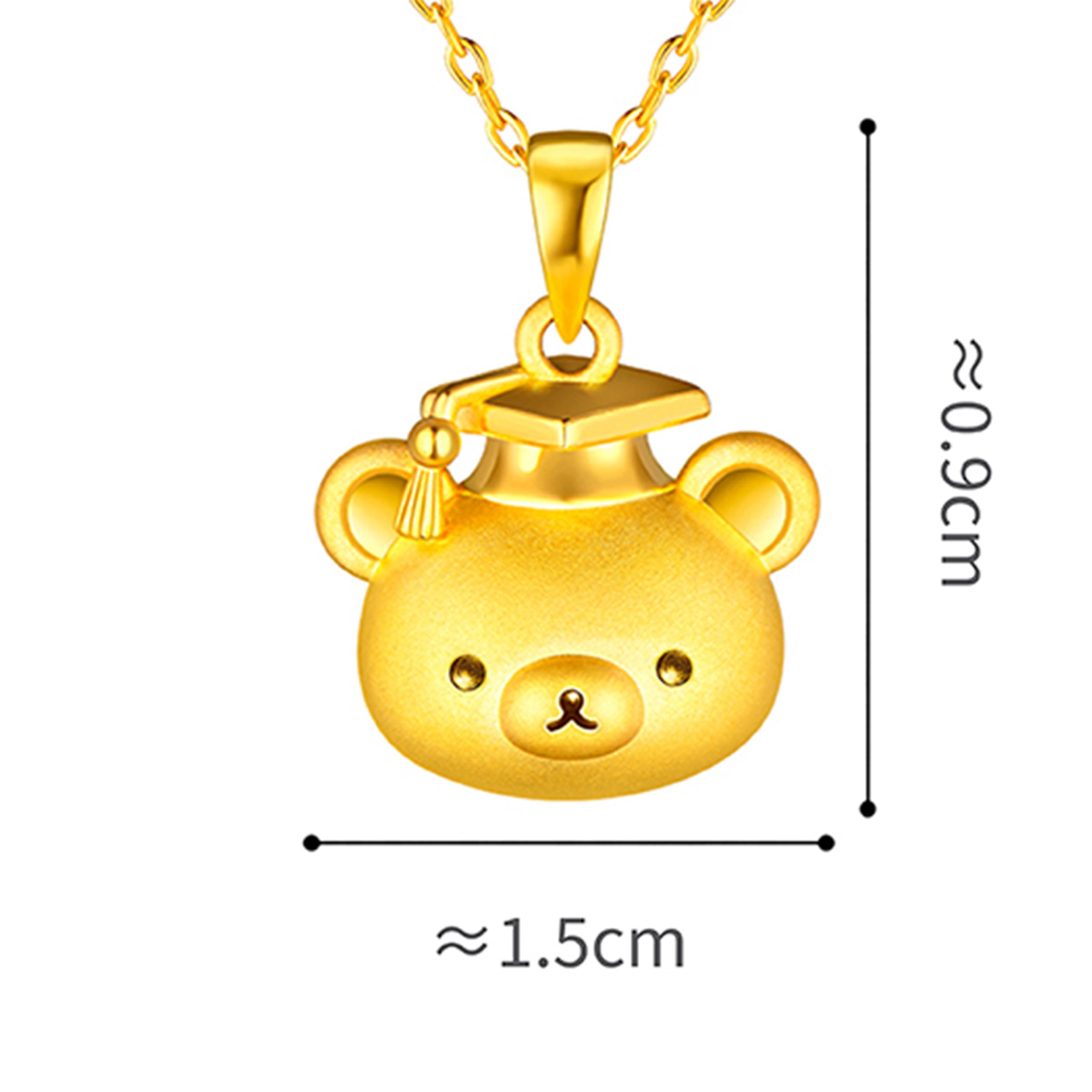 六福珠寶黃金吊墜 - "畢業造型"999足金吊墜(990黃金加硬技術)