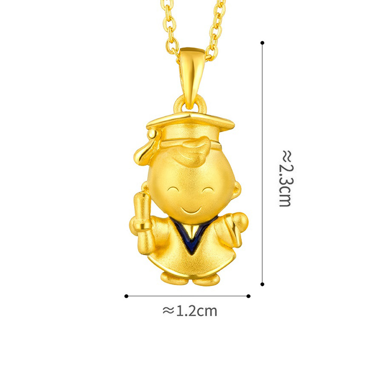 六福珠寶黃金吊墜 -  “嘉嘉畢業造型”999足金琺瑯吊墜