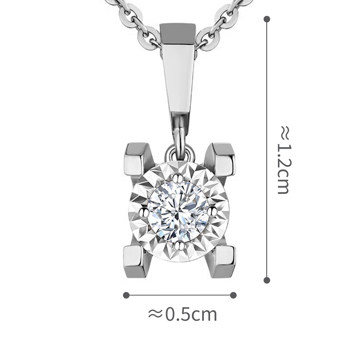 六福珠寶18K金吊墜 - “Hexicon”18K金鑽石吊墜(放閃車花工藝)-多色選擇