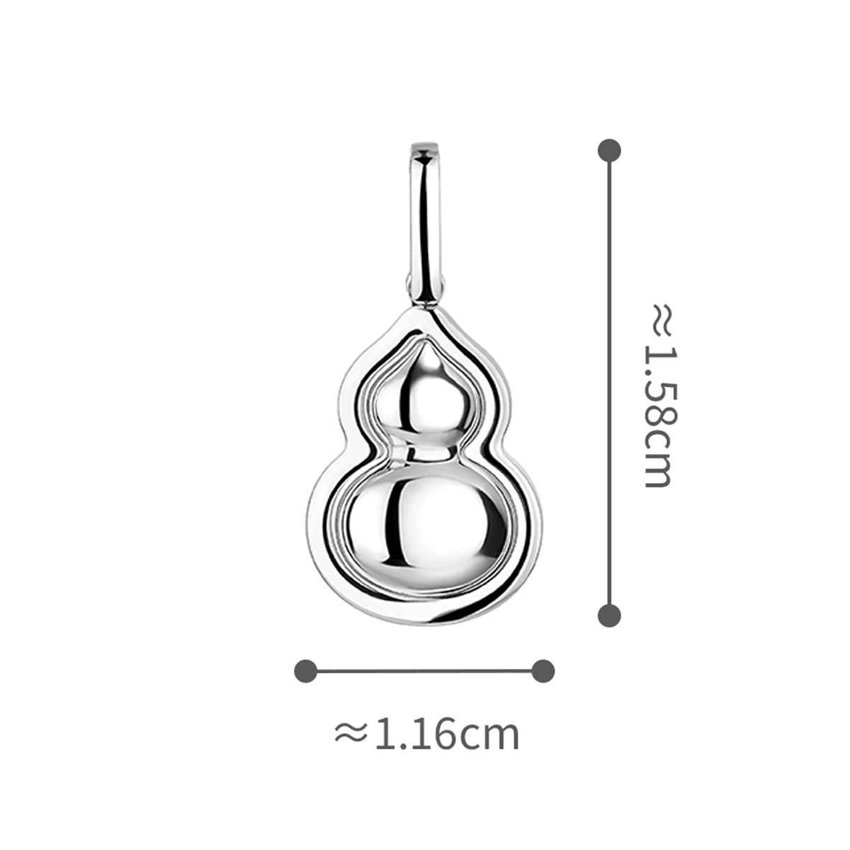 六福珠寶鉑金吊墜 - "浮光葫蘆"950鉑金吊墜