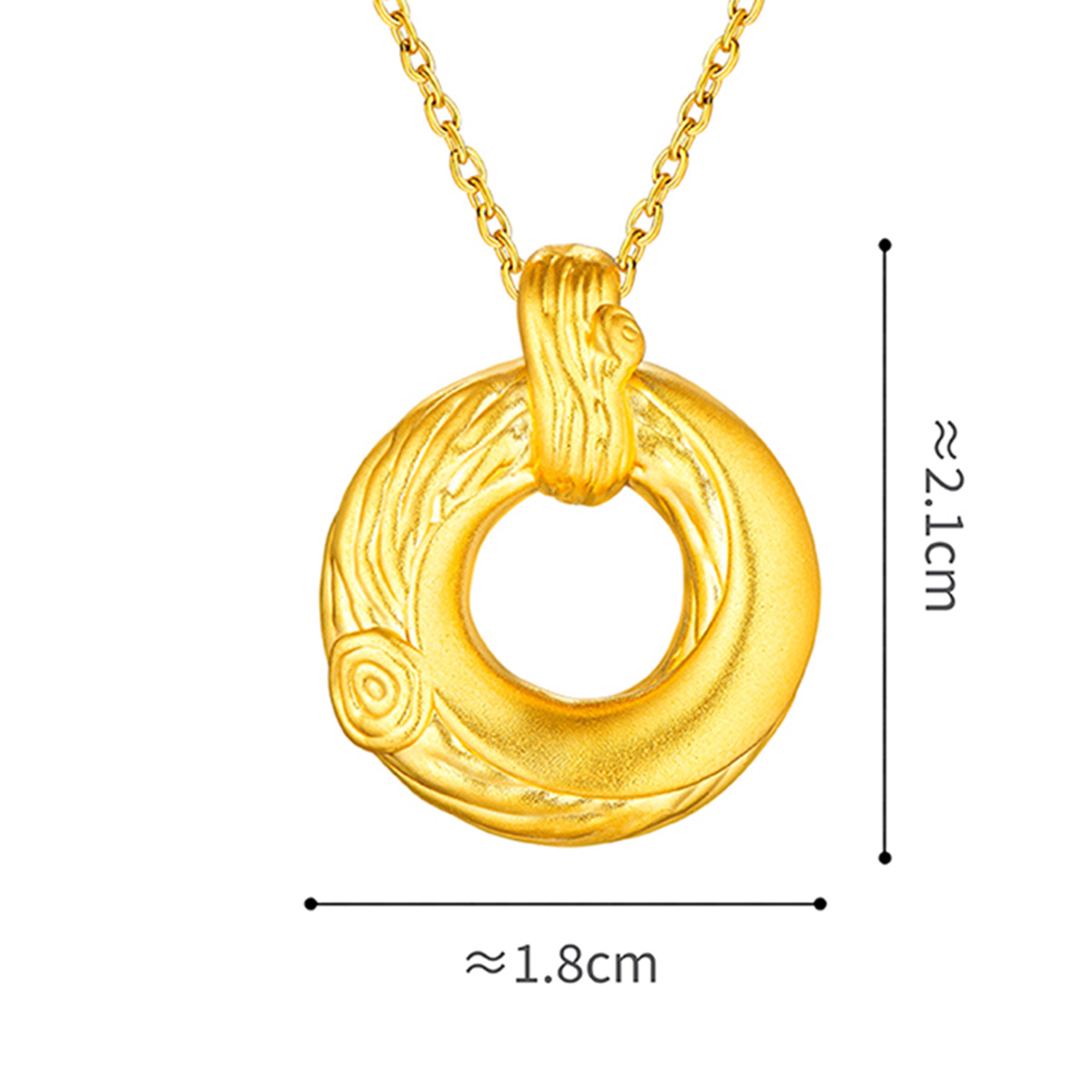 六福珠寶黃金吊墜 - "時光印記"999足金吊墜