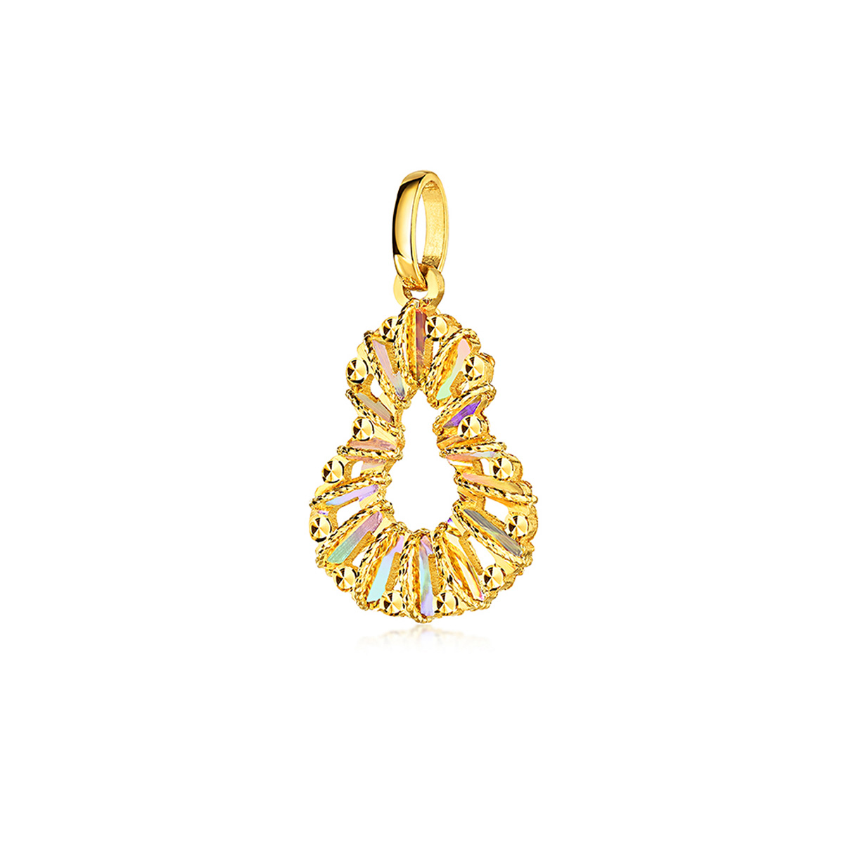 六福珠寶黃金吊墜 - “冰‧鑽葫蘆”999足金吊墜