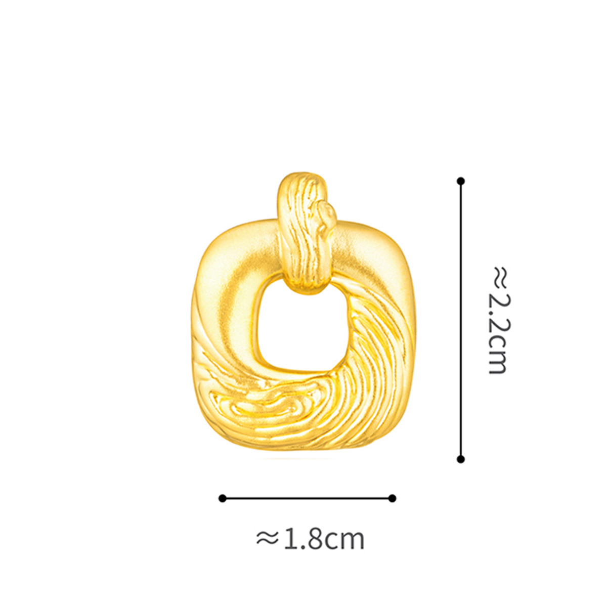 六福珠寶黃金吊墜 - "時光印記"999足金方環吊墜