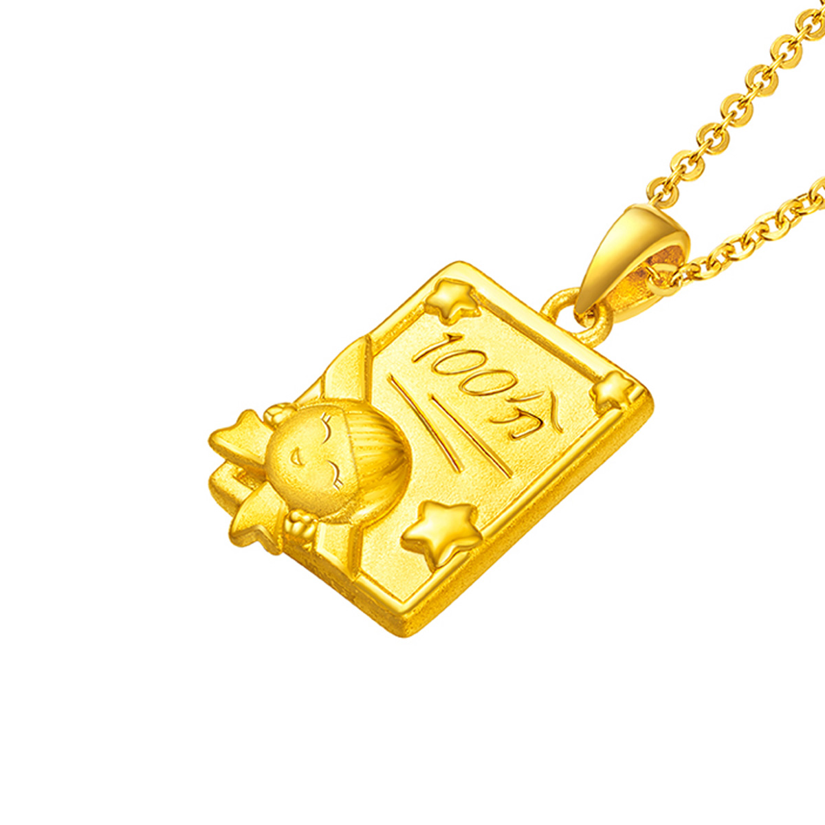 六福珠寶黃金吊墜 - "婷婷滿分考卷"999足金吊墜