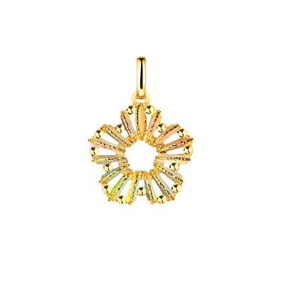 六福珠寶黃金吊墜 - "冰‧鑽桃花"999足金吊墜