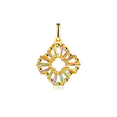 六福珠寶黃金吊墜 - “冰‧鑽幸運草”999足金吊墜