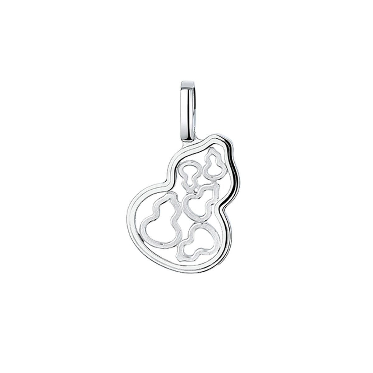 六福珠寶吊墜 - "疊影葫蘆"950鉑金吊墜
