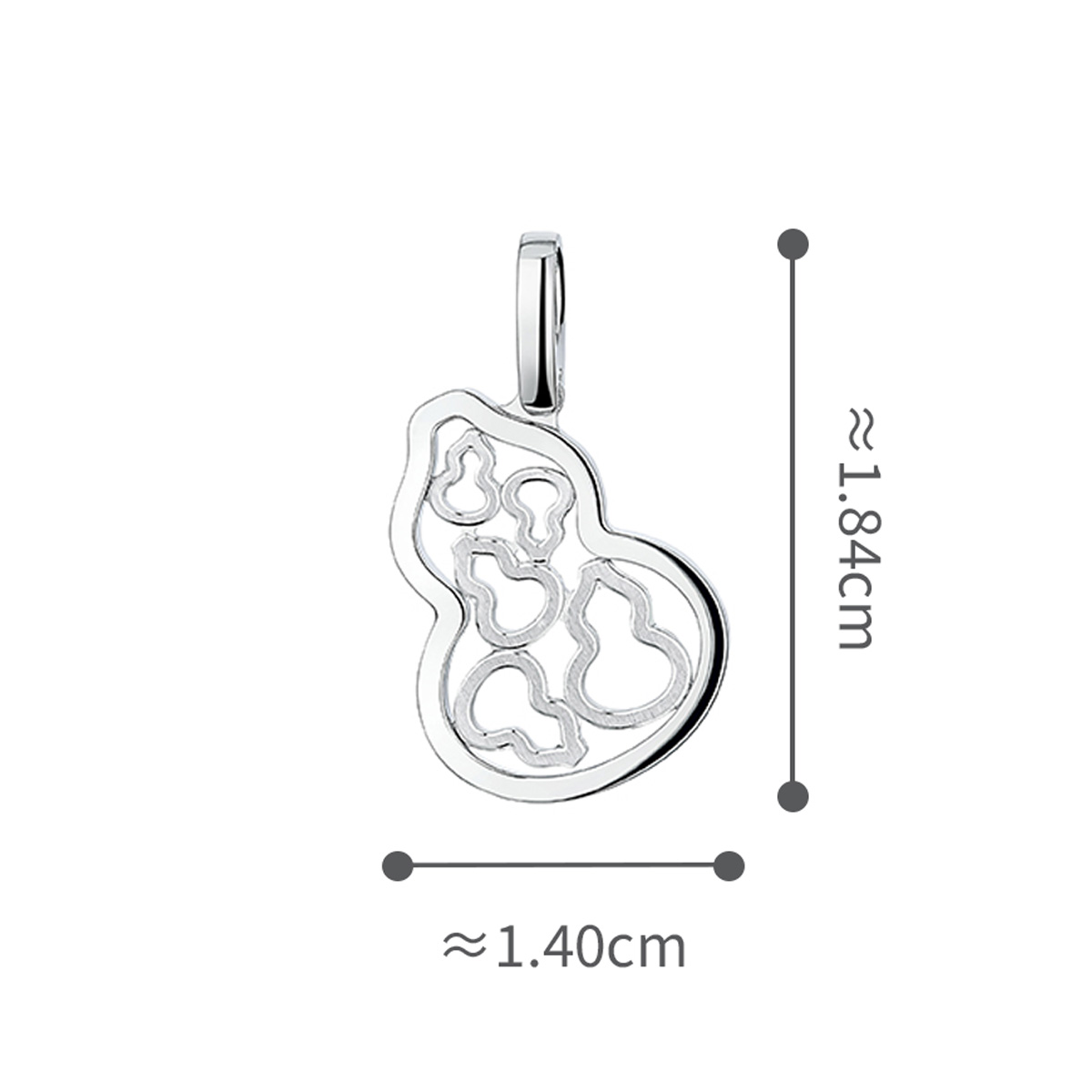六福珠寶吊墜 - "疊影葫蘆"950鉑金吊墜
