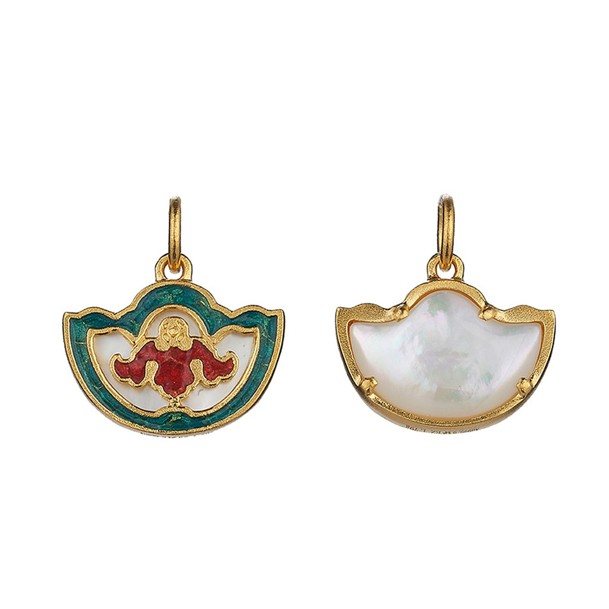 六福珠寶黃金吊墜 - "如意元寶"999.9黃金貝母吊墜