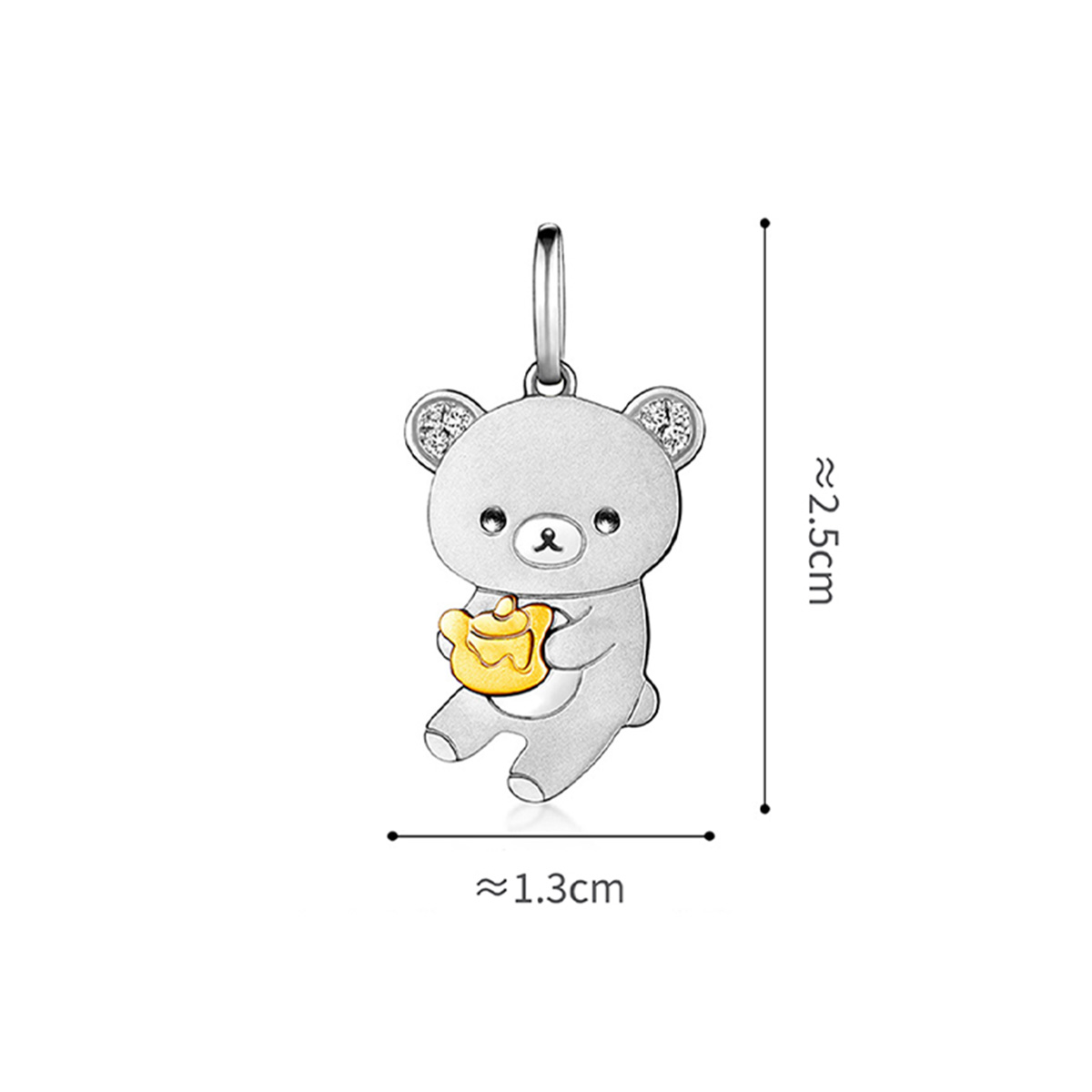 六福珠寶18K金吊墜 - "蜜糖小熊"18K金(分色)鑽石吊墜