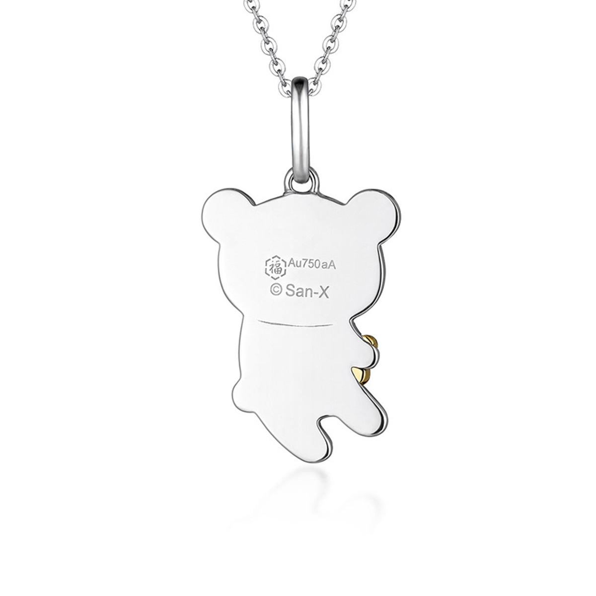 六福珠寶18K金吊墜 - "蜜糖小熊"18K金(分色)鑽石吊墜