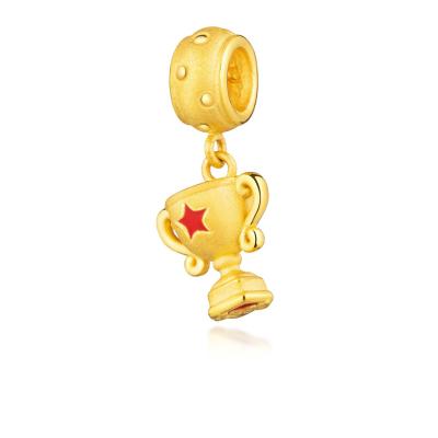 六福珠寶黃金吊墜 - 獎盃造型999足金琺瑯吊墜