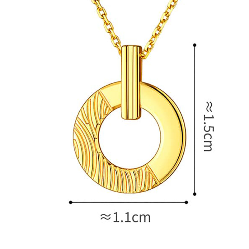 六福珠寶黃金吊墜 - "小圓份"990黃金圓環吊墜