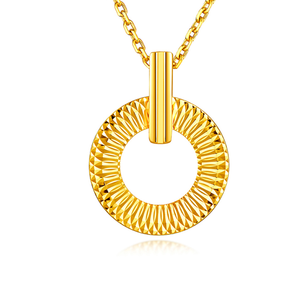 六福珠寶黃金吊墜 - "小圓份"990黃金圓環吊墜