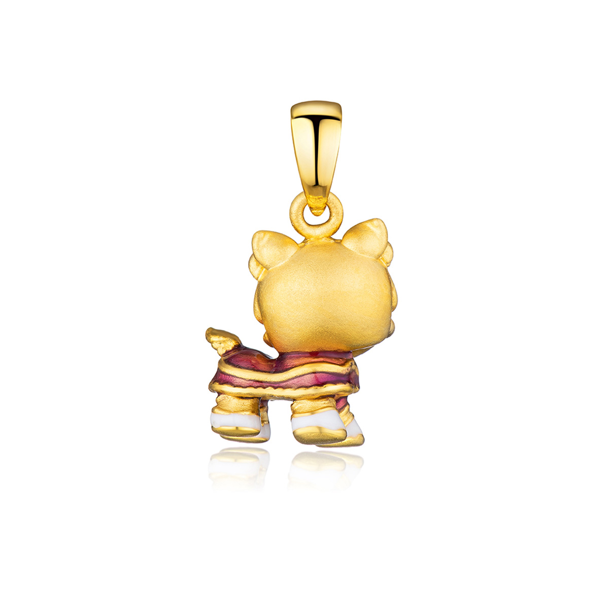 六福珠寶黃金吊墜 - "祈福雄獅–吉祥紫獅"999足金吊墜