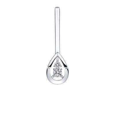 六福珠寶18K金吊墜 - "心動水滴"18K金鑽石吊墜-多色選擇