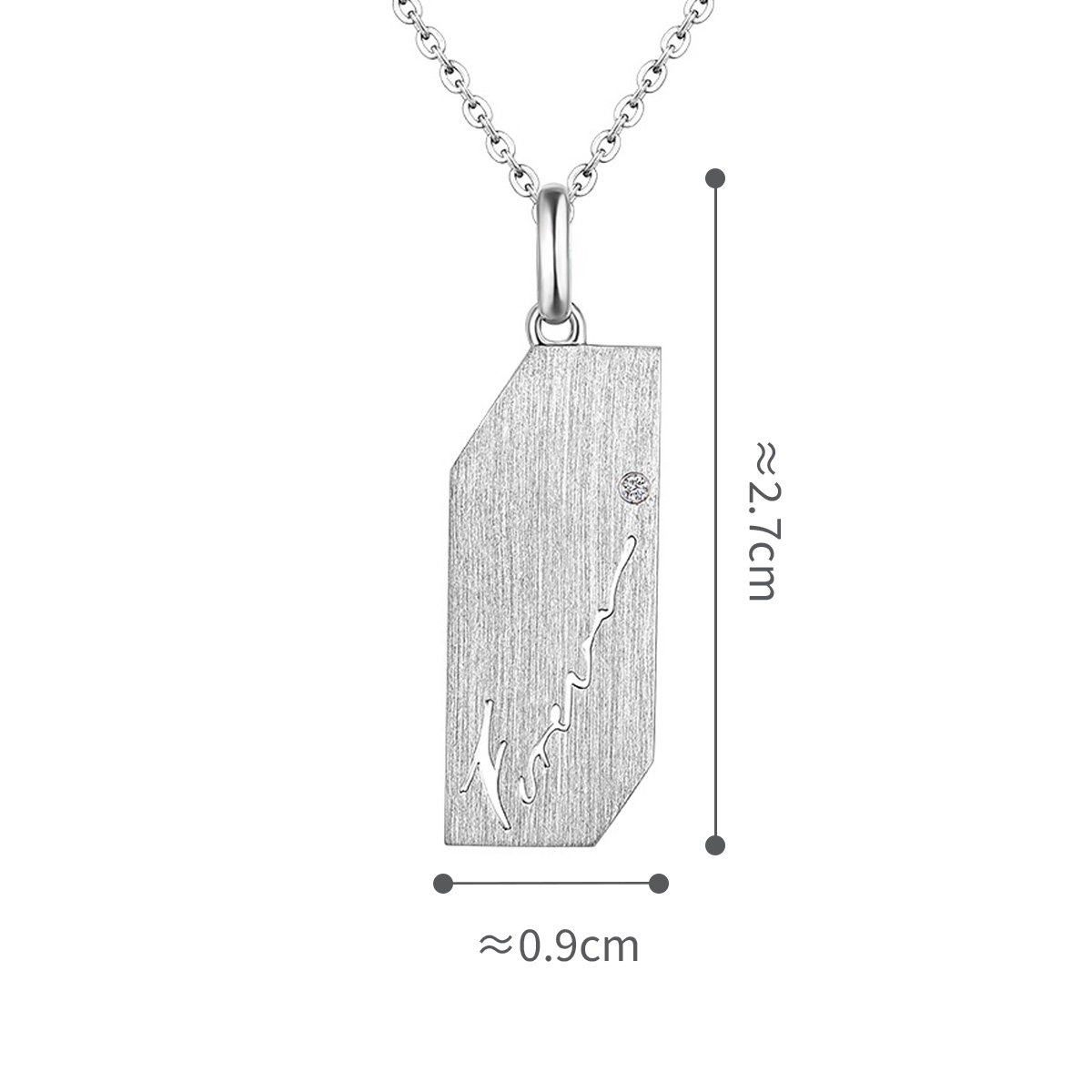 六福珠寶18K金吊墜 - 【LISTING CLOSED】"愛的箴言"18K金(白色)鑽石吊墜(男裝)