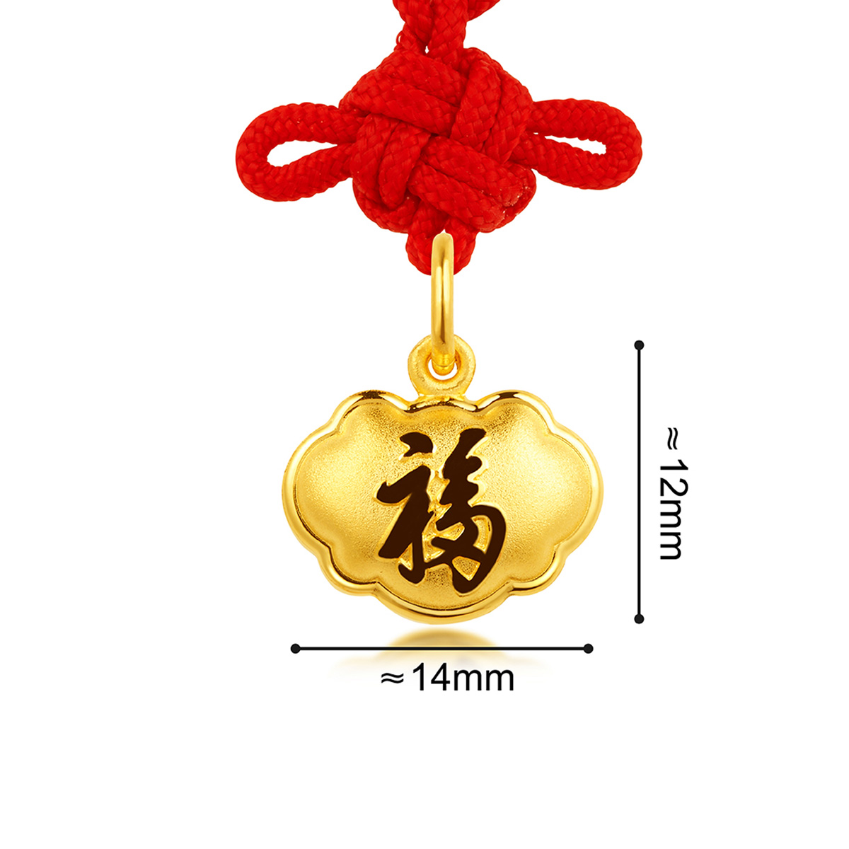 六福珠寶黃金吊墜 - "福旺齊來"999.9黃金鎖包