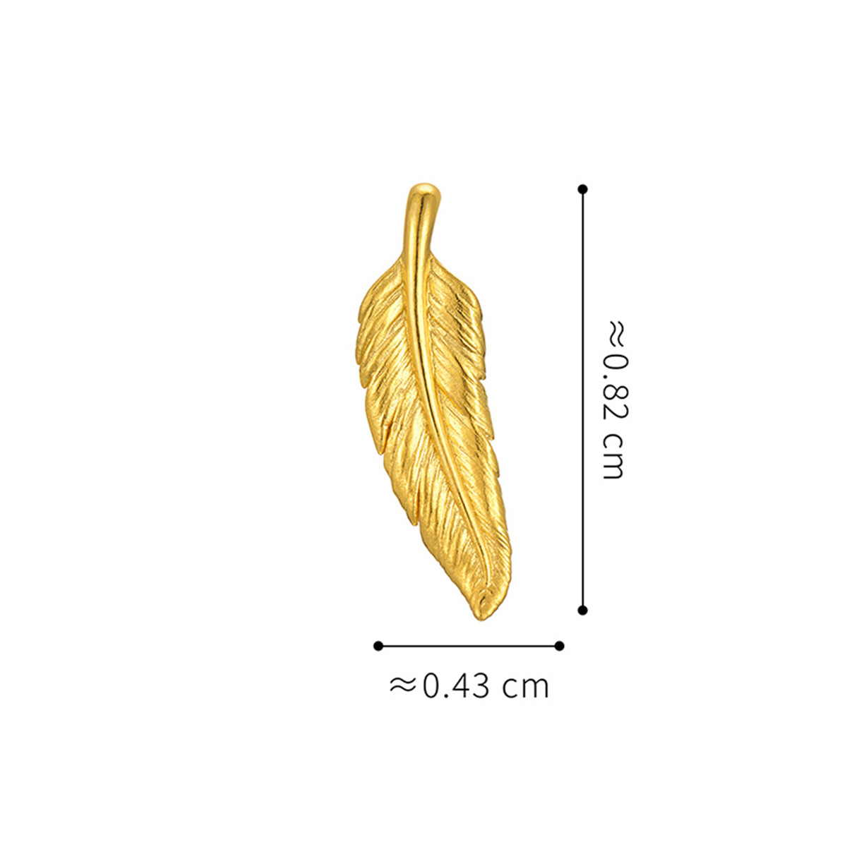 六福珠寶黃金吊墜 - "靈動之羽"999足金羽毛吊墜