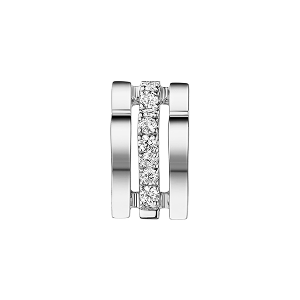 六福珠寶18K金吊墜 - 18K金鑽石立體心形吊墜–多色選擇