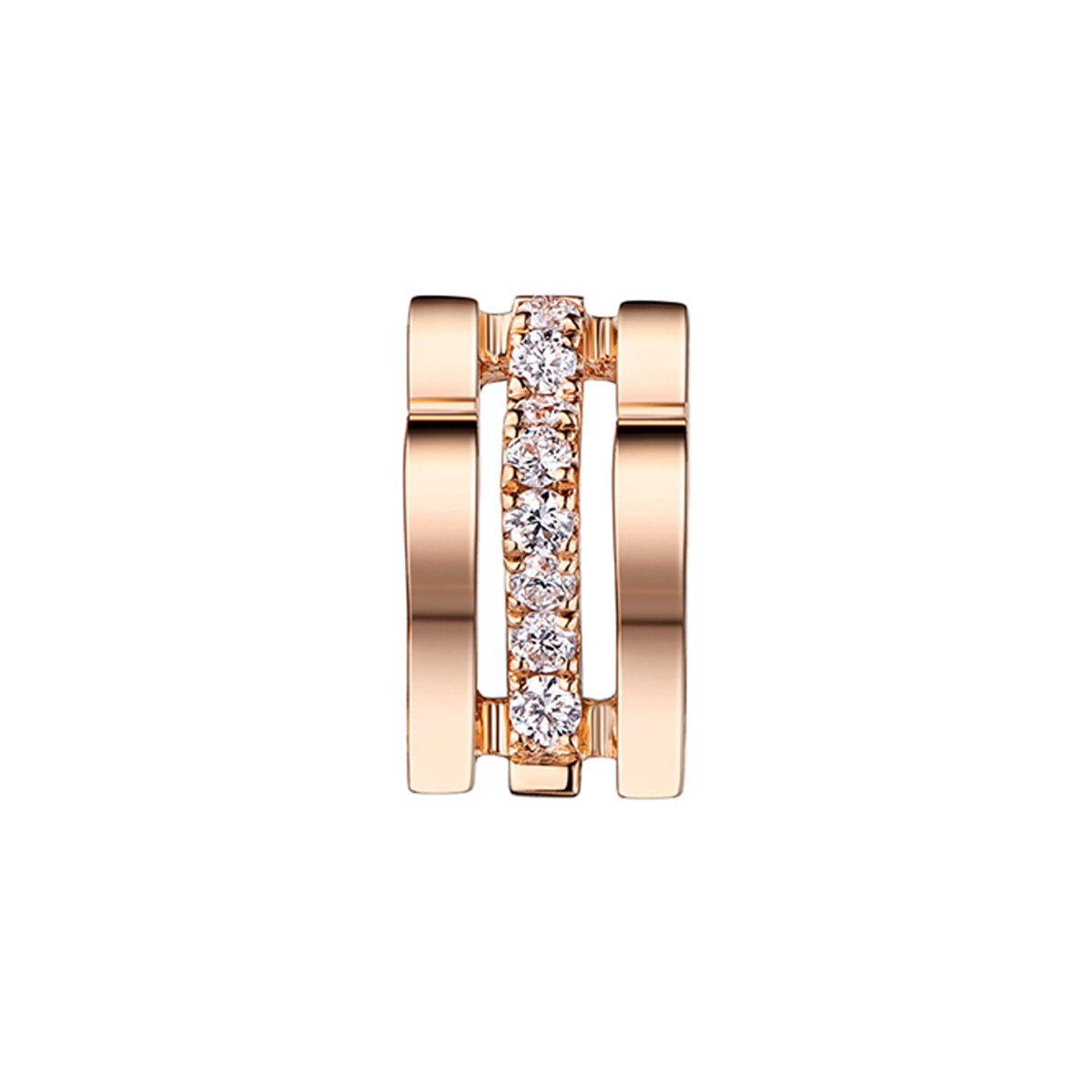 六福珠寶18K金吊墜 - 18K金鑽石立體心形吊墜–多色選擇