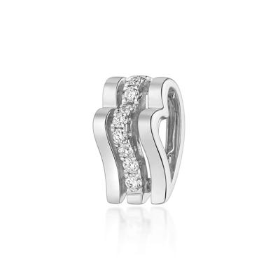 六福珠寶18K金吊墜 - 18K金鑽石立體心形吊墜–多色選擇