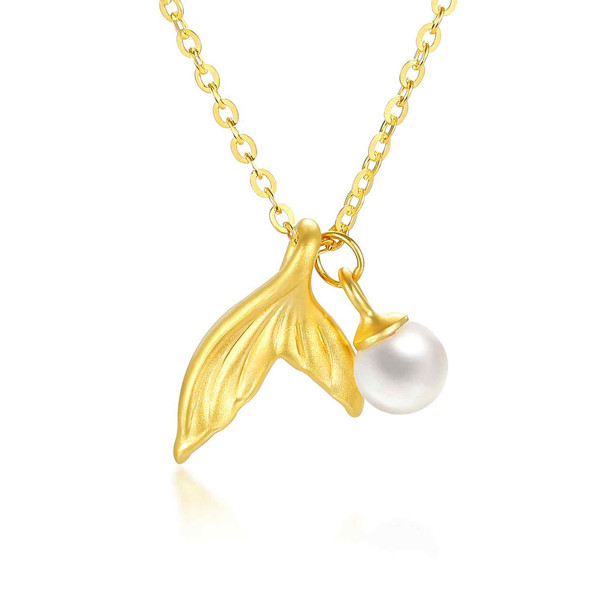 六福珠寶黃金吊墜 - "真愛魚尾"999足金吊墜