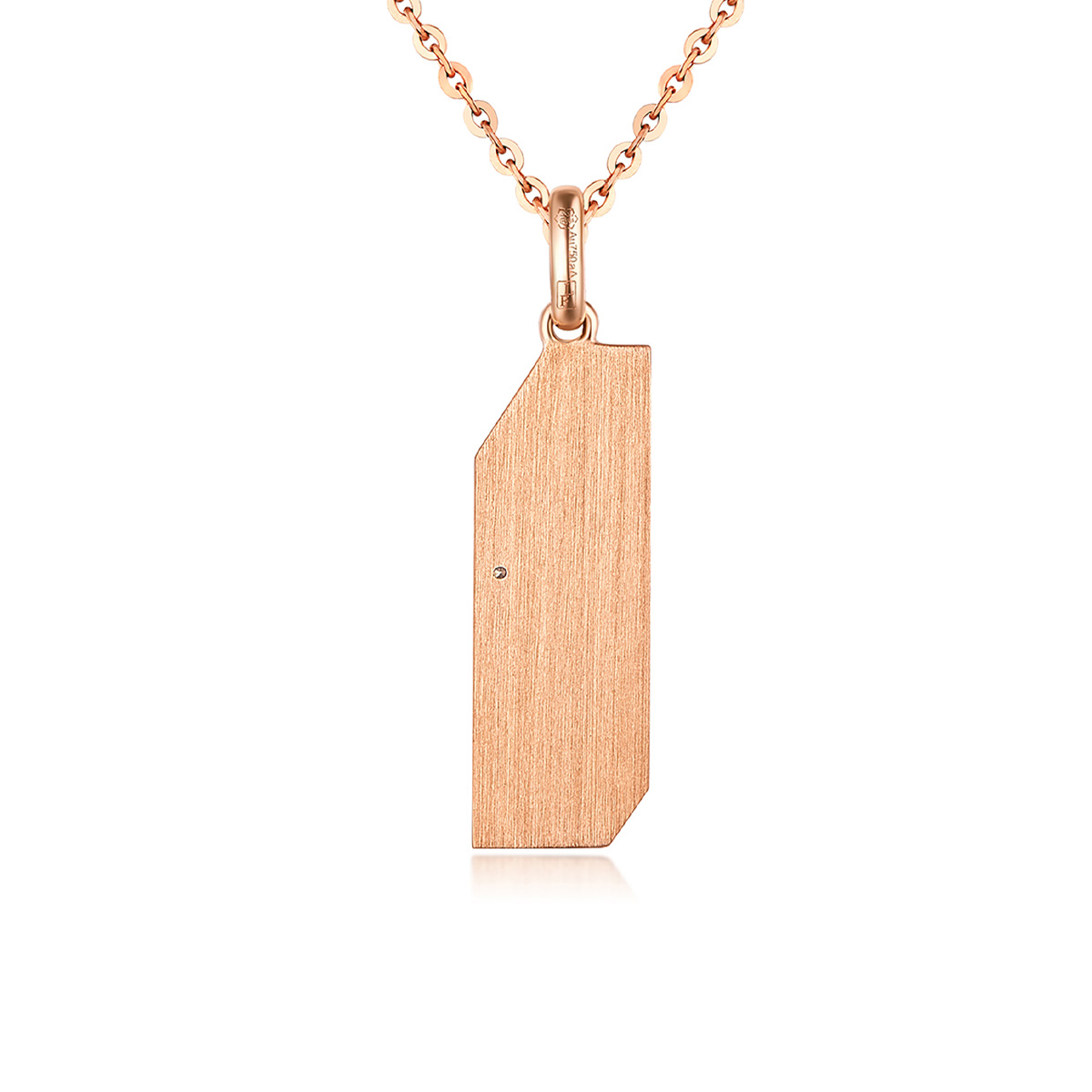 六福珠寶18K金吊墜 - 【LISTING CLOSED】"愛的箴言"18K玫瑰金鑽石吊墜(女裝)