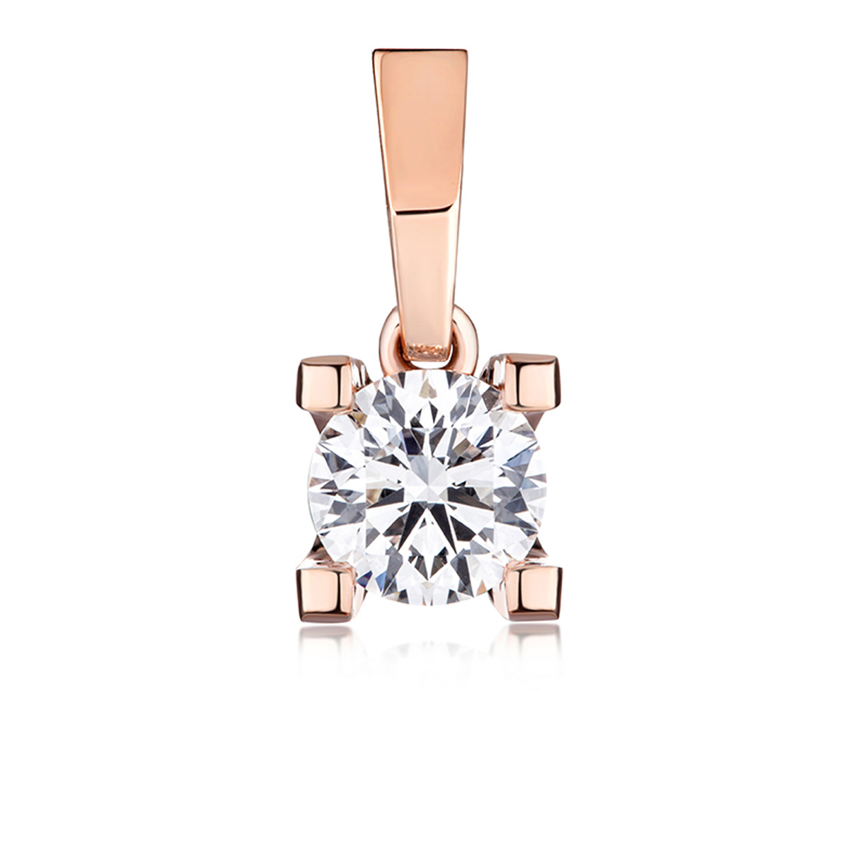 $t('六福珠寶')18K金吊坠 - “Hexicon”18K玫瑰金钻石吊坠(基础工艺)