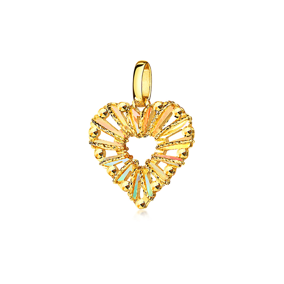 六福珠寶黃金吊墜 - “冰‧鑽甜心”999足金吊墜