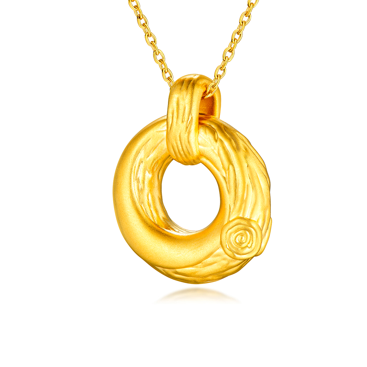 六福珠寶黃金吊墜 - "時光印記"999足金吊墜