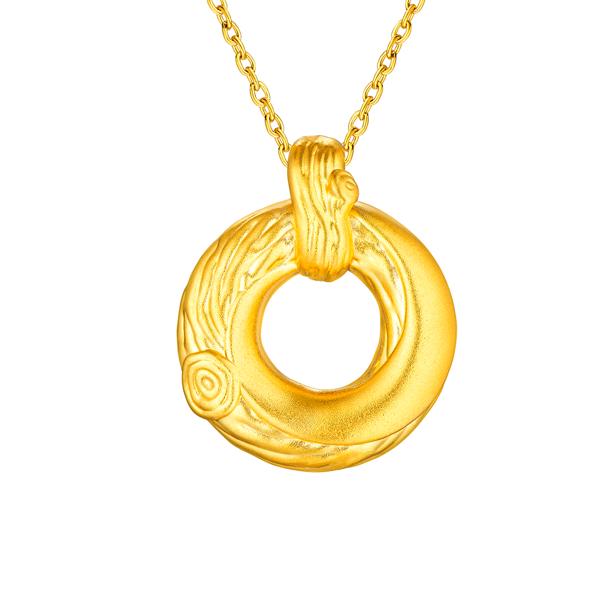 六福珠寶黃金吊墜 - "時光印記"999足金吊墜