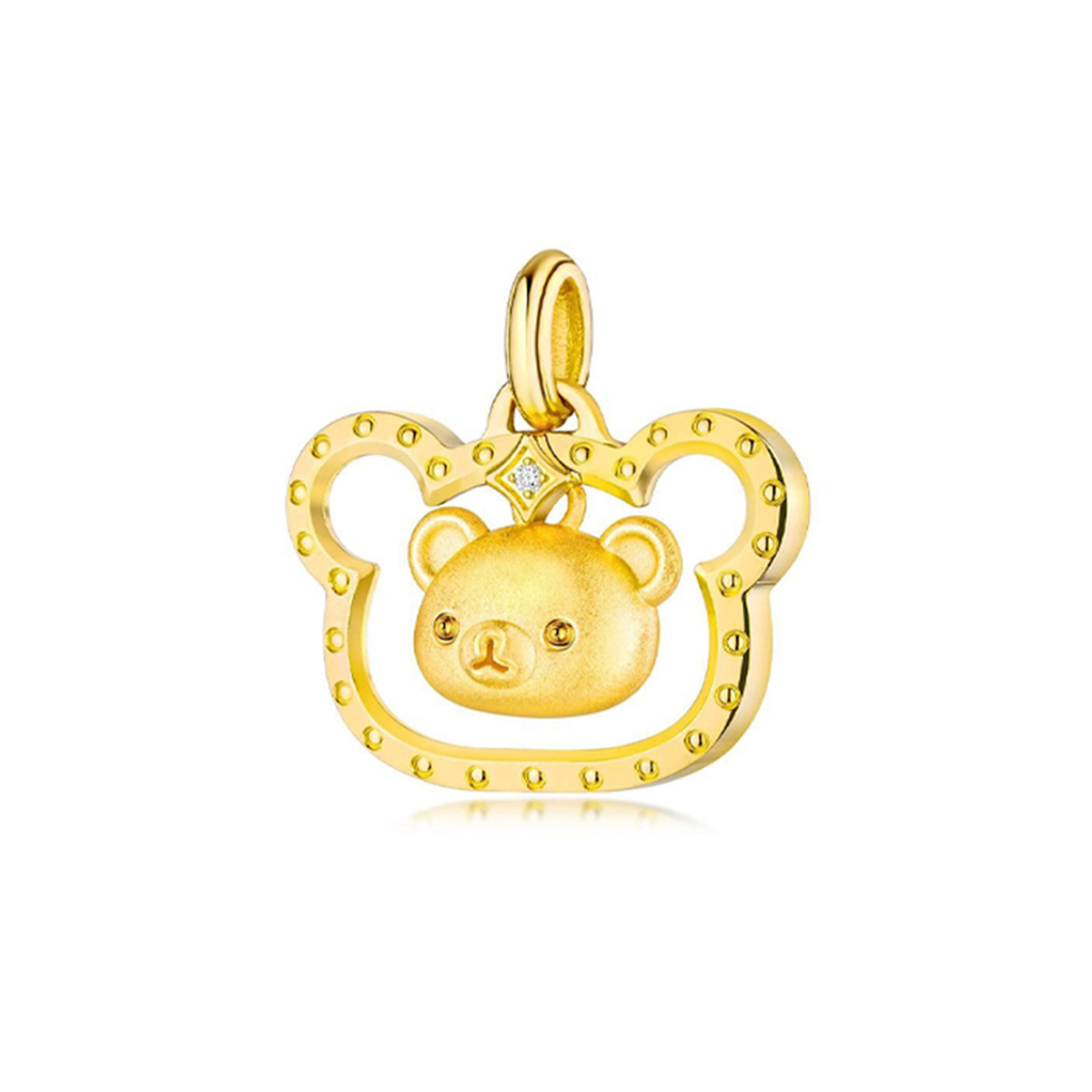 六福珠寶黃金吊墜 - "小熊頭像"Goldstyle•X999足金鑽石吊墜