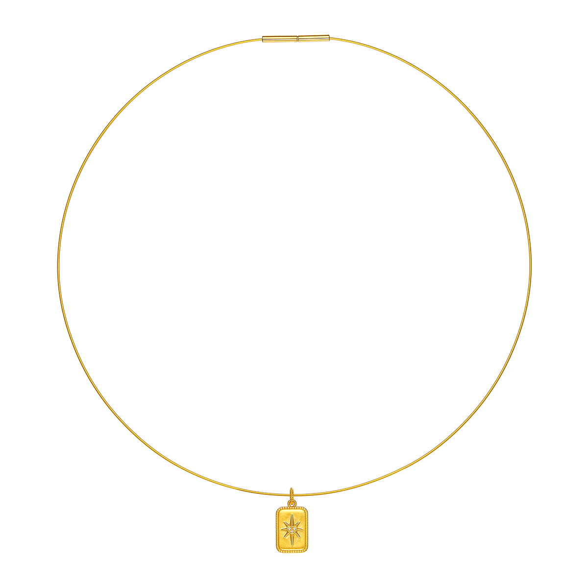 六福珠寶黃金吊墜 - "永恆守護星"999足金鑽石吊墜連頸繩(5D硬金工藝)