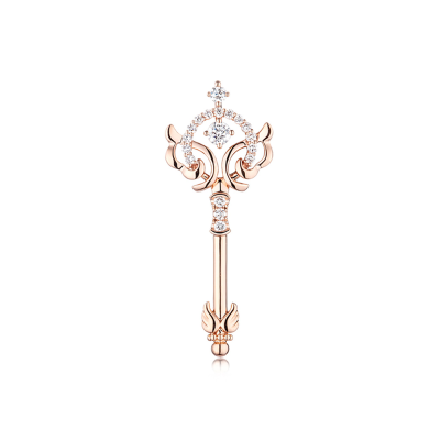 六福珠寶18K玫瑰金 吊墜 - “閃耀的魔法棒”18K玫瑰金鑽石吊墜