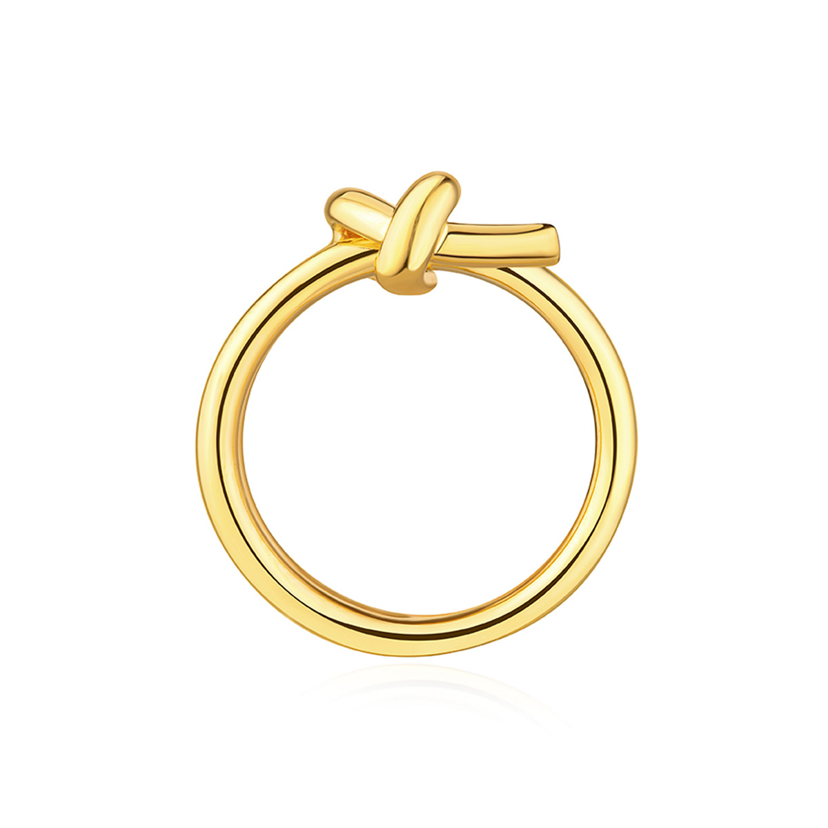 六福珠寶黃金戒指 - "簡夏"巧結造型990黃金戒指