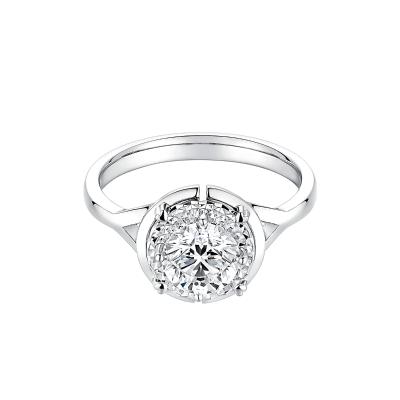 六福珠寶18K金戒指 - "閃耀之愛"18K金(白色)鑽石戒指