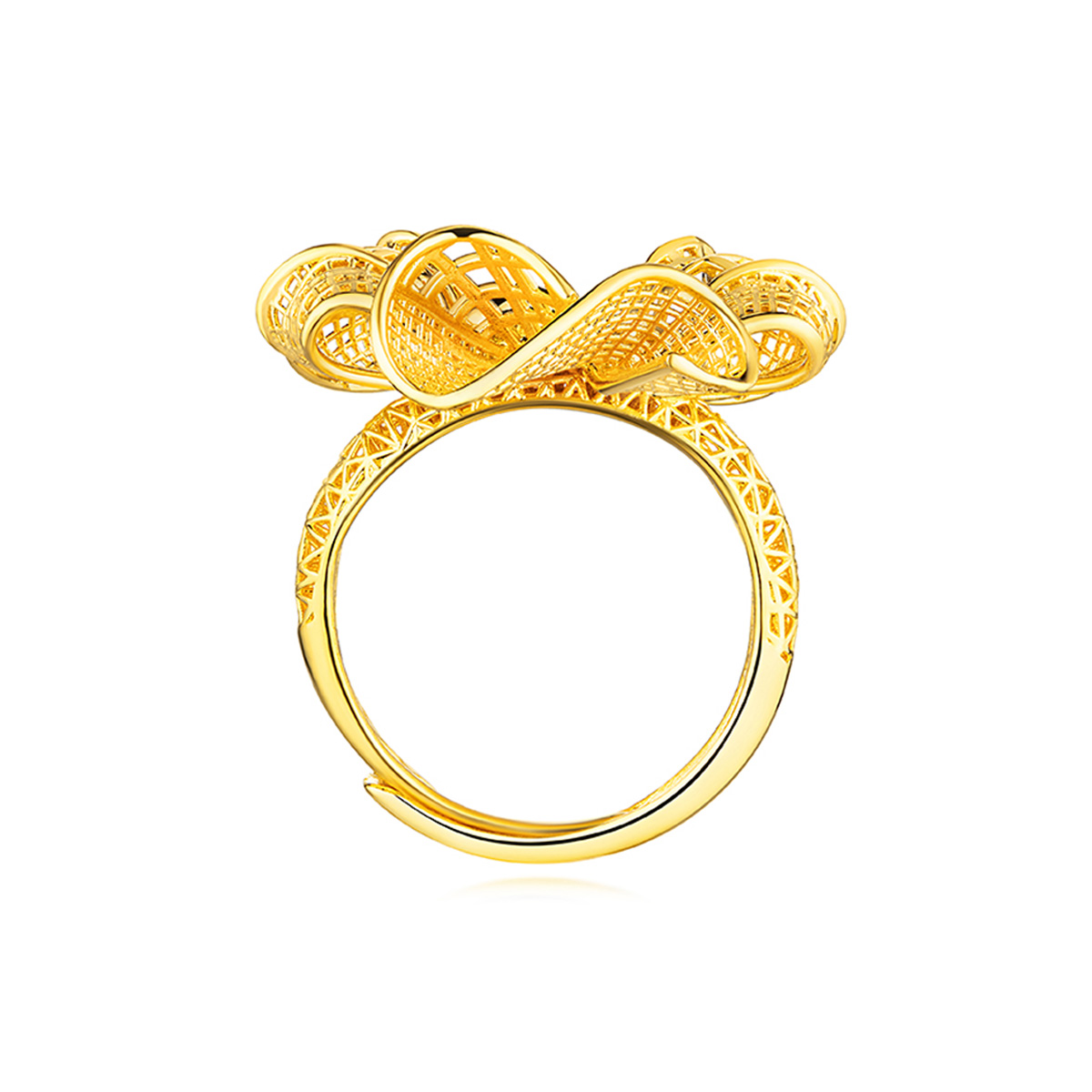 六福珠寶黃金戒指 - "囍結連理"999.9黃金戒指